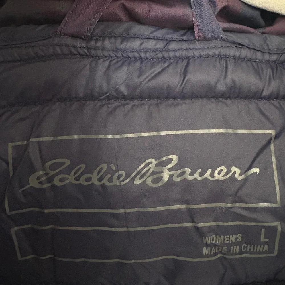 EDDIE BAUER CirriusLite Puffer Jacket Down Fill Quilted Purple Blue Wmns Size‎ L